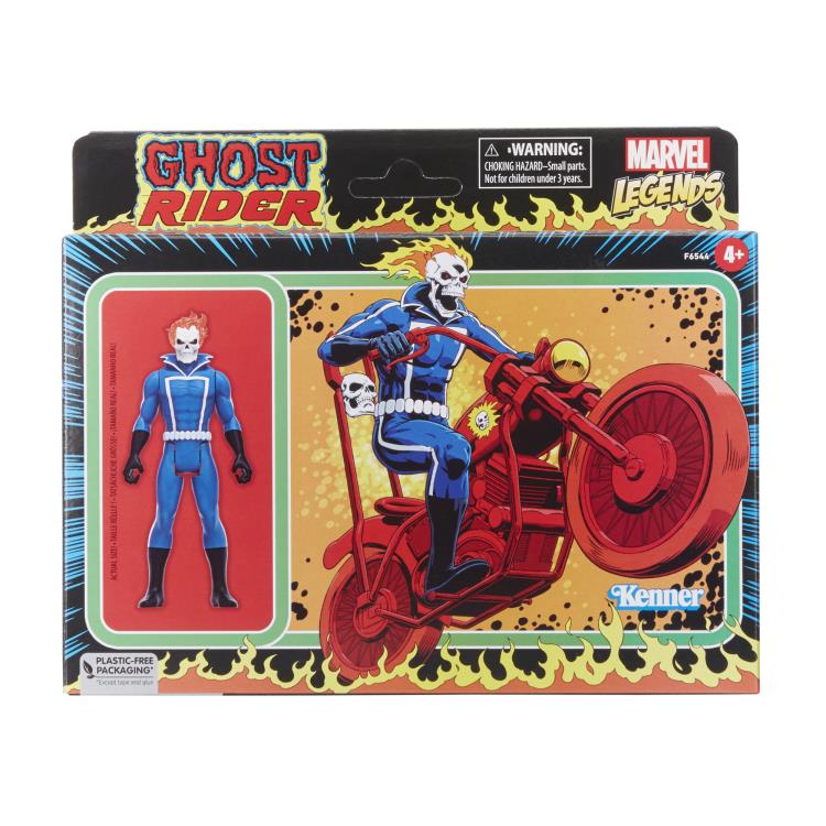 Marvel Legends Retro Collection 3.75" Ghost Rider and Hellcycle Gallery Image 7