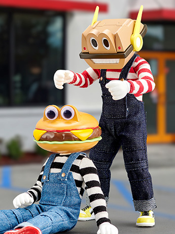 HappiClass Burger Kun & Mech Kun 1/12 Scale Set of 2 Action Figures Gallery Image 2
