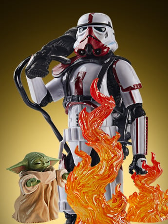 Star Wars: The Vintage Collection Incinerator Trooper & Grogu (The Mandalorian) Exclusive Two-Pack Gallery Image 2