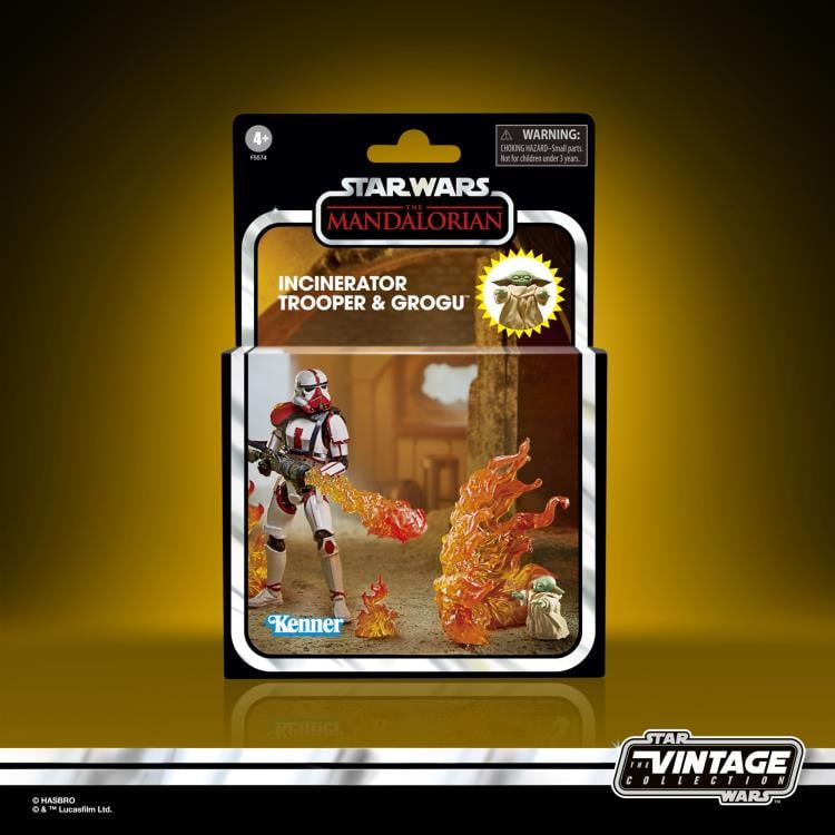 Star Wars: The Vintage Collection Incinerator Trooper & Grogu (The Mandalorian) Exclusive Two-Pack Gallery Image 8