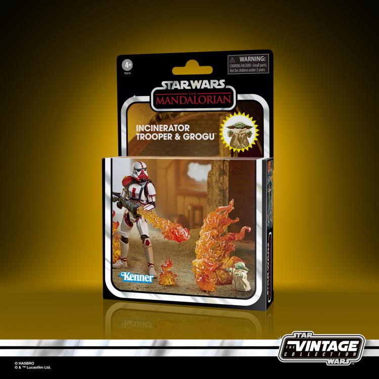 Star Wars: The Vintage Collection Incinerator Trooper & Grogu (The Mandalorian) Exclusive Two-Pack Gallery Image 9
