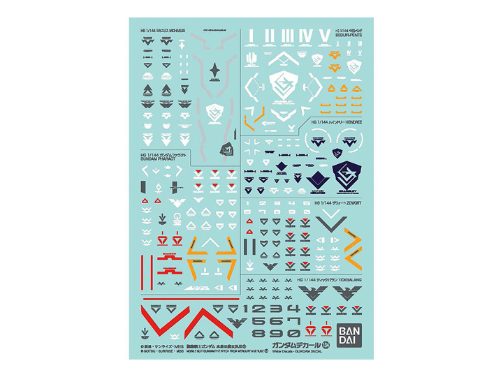 Gundam Decal No.134 Mobile Suit Gundam: The Witch From Mercury Set 2 Multiuse Decal Sheets Gallery Image 1