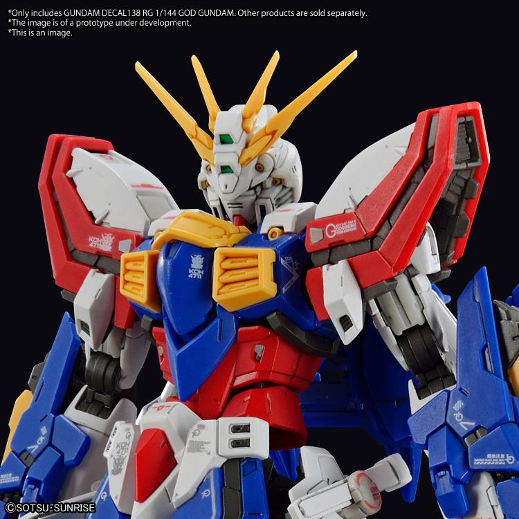 Gundam Decal No.138 Mobile Fighter G Gundam RG 1/144 God Gundam Decal Sheets Gallery Image 3