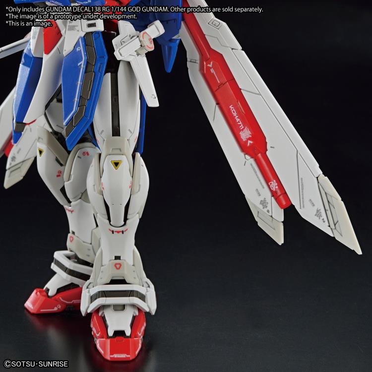 Gundam Decal No.138 Mobile Fighter G Gundam RG 1/144 God Gundam Decal Sheets Gallery Image 4