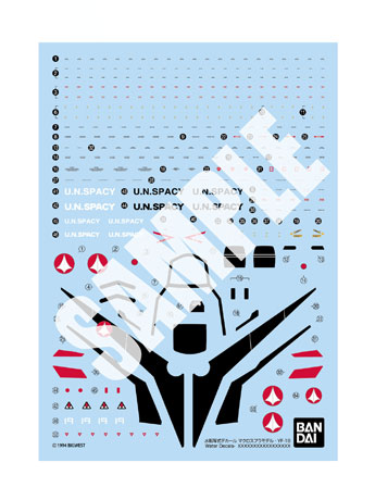 Macross Plus HG YF-19 Isamu Daison Machine 1/100 Scale Water Decal Sheet Gallery Image 2