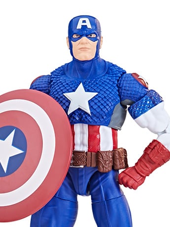 The Avengers (Classic Comic) Marvel Legends Ultimate Captain America Action Figure (Puff Adder BAF) Gallery Image 2