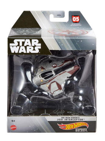 Star Wars Hot Wheels Starships Select Obi-Wan Kenobi's Jedi Interceptor Gallery Image 2