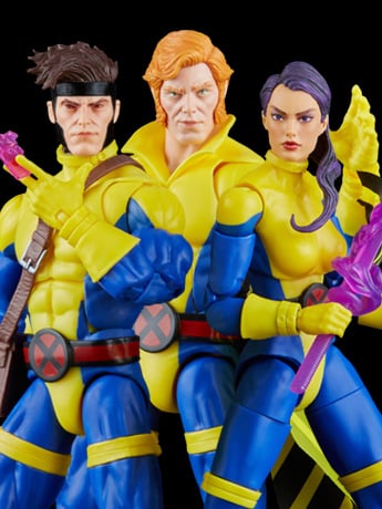 Marvel Legends Set X-Men 60° Anniversario - Action Figure Banshee, Gambit & Psylocke 15cm Con 13 Accessori, Collezionabili