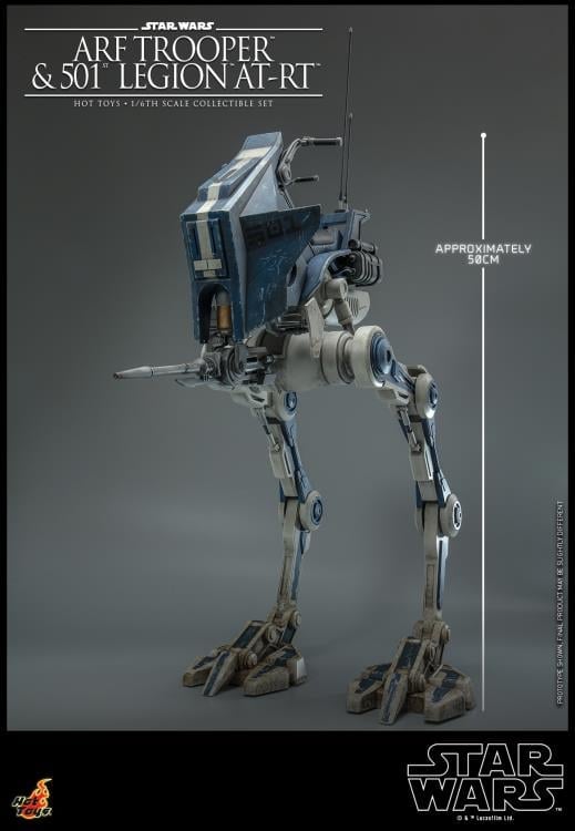 Star Wars: The Clone Wars TMS091 501st Legion ARF Trooper & AT-RT 1/6th Scale Collectible Figure Set Gallery Image 8