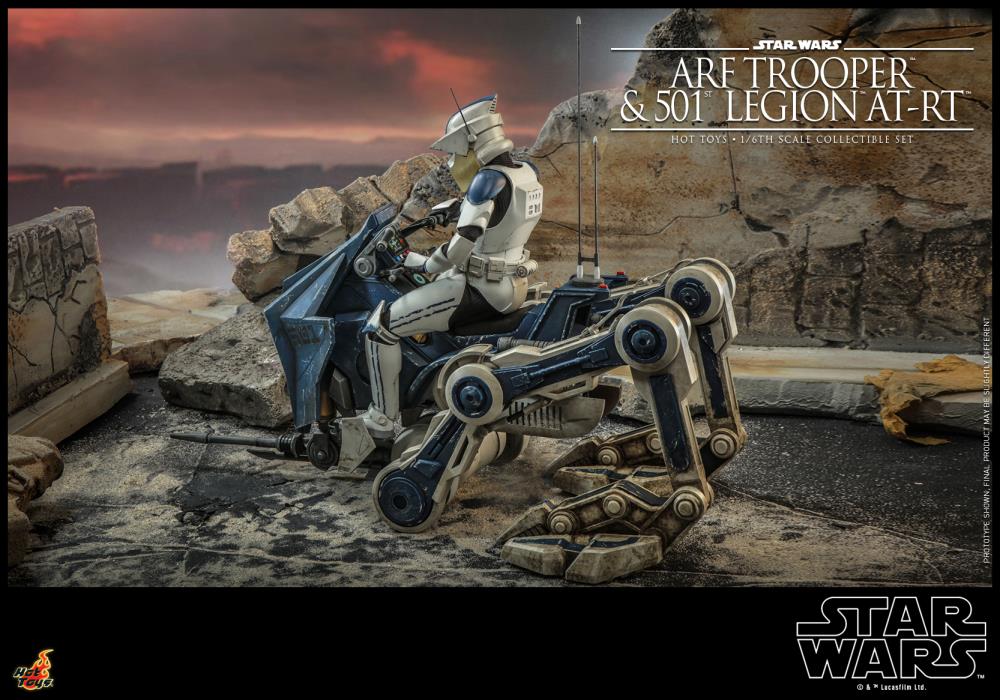 Star Wars: The Clone Wars TMS091 501st Legion ARF Trooper & AT-RT 1/6th Scale Collectible Figure Set Gallery Image 19