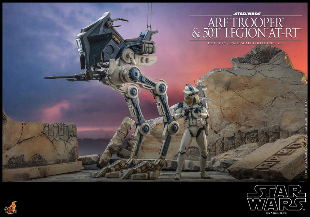 Star Wars: The Clone Wars TMS091 501st Legion ARF Trooper & AT-RT 1/6th Scale Collectible Figure Set Gallery Image 16