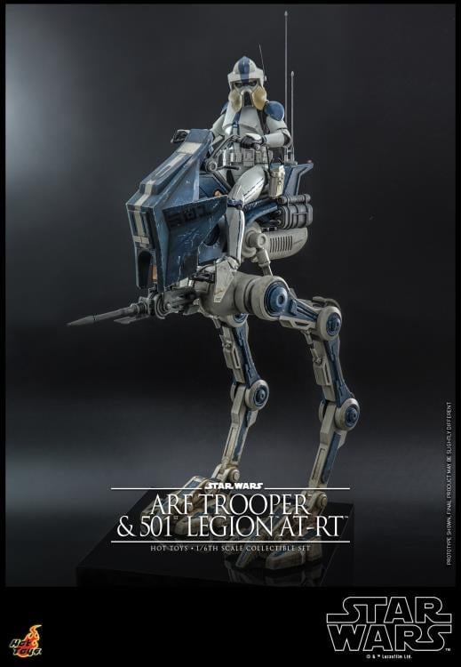 Star Wars: The Clone Wars TMS091 501st Legion ARF Trooper & AT-RT 1/6th Scale Collectible Figure Set Gallery Image 5