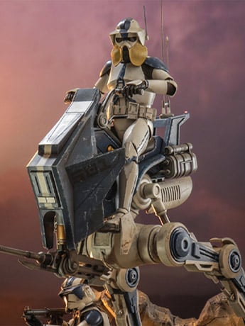Star Wars: The Clone Wars TMS091 501st Legion ARF Trooper & AT-RT 1/6th Scale Collectible Figure Set Gallery Image 2
