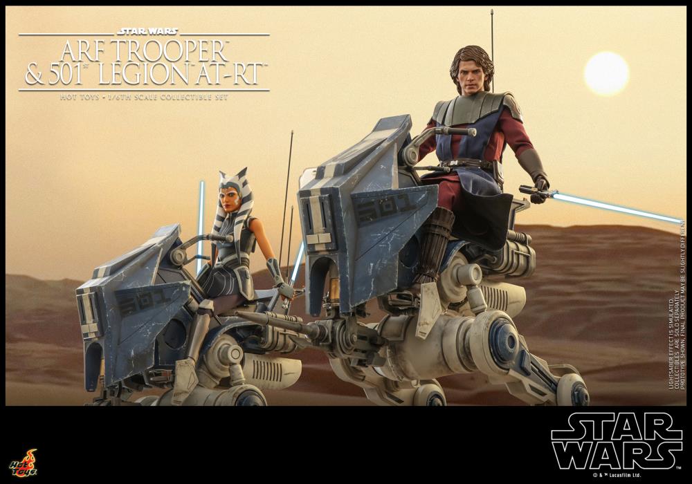 Star Wars: The Clone Wars TMS091 501st Legion ARF Trooper & AT-RT 1/6th Scale Collectible Figure Set Gallery Image 18