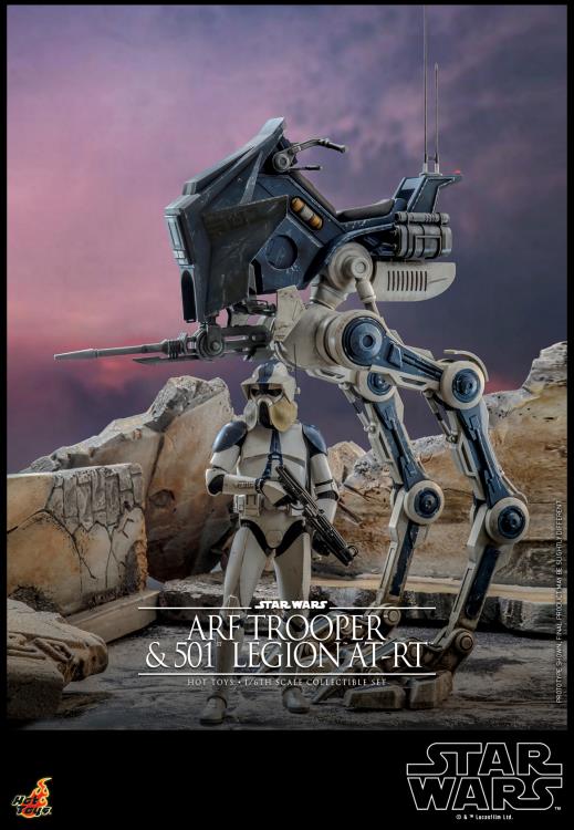 Star Wars: The Clone Wars TMS091 501st Legion ARF Trooper & AT-RT 1/6th Scale Collectible Figure Set Gallery Image 10