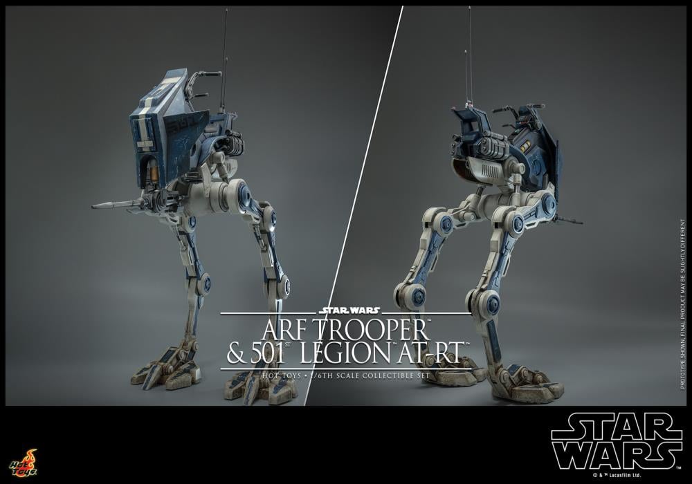 Star Wars: The Clone Wars TMS091 501st Legion ARF Trooper & AT-RT 1/6th Scale Collectible Figure Set Gallery Image 6