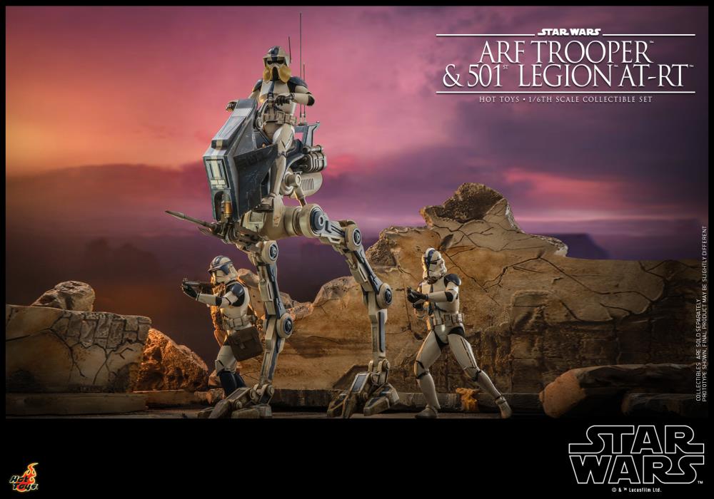 Star Wars: The Clone Wars TMS091 501st Legion ARF Trooper & AT-RT 1/6th Scale Collectible Figure Set Gallery Image 15