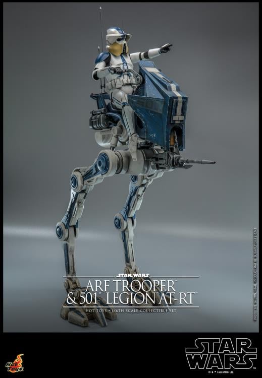 Star Wars: The Clone Wars TMS091 501st Legion ARF Trooper & AT-RT 1/6th Scale Collectible Figure Set Gallery Image 4
