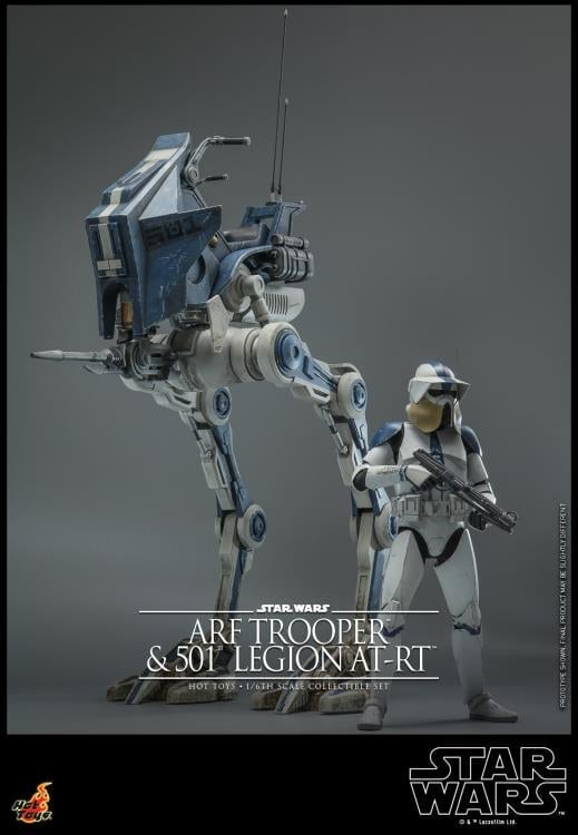Star Wars: The Clone Wars TMS091 501st Legion ARF Trooper & AT-RT 1/6th Scale Collectible Figure Set Gallery Image 3