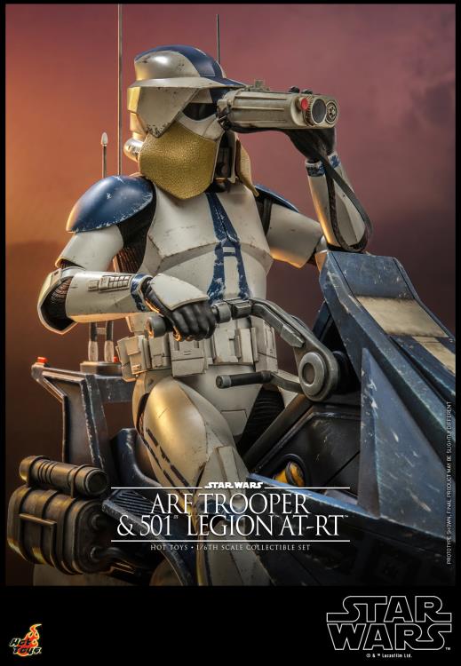 Star Wars: The Clone Wars TMS091 501st Legion ARF Trooper & AT-RT 1/6th Scale Collectible Figure Set Gallery Image 11