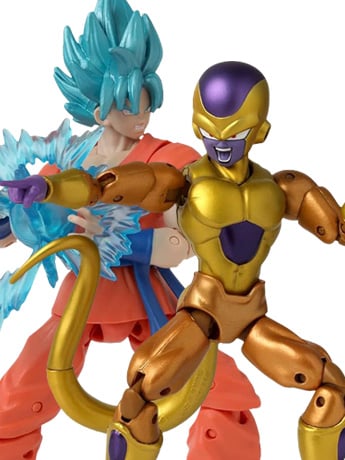 Dragon Ball Super: Super Hero Dragon Stars Super Saiyan Blue Goku Vs. Golden Frieza Action Figure Battle Pack Gallery Image 2