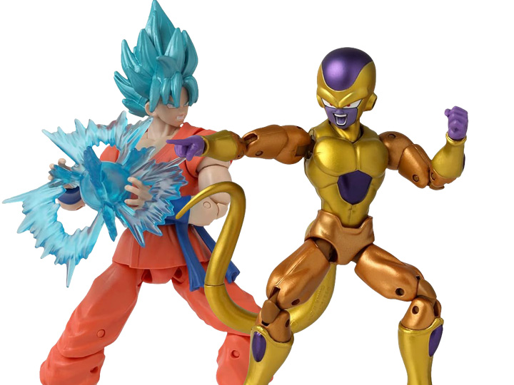 Dragon Ball Super: Super Hero Dragon Stars Super Saiyan Blue Goku Vs. Golden Frieza Action Figure Battle Pack Gallery Image 1