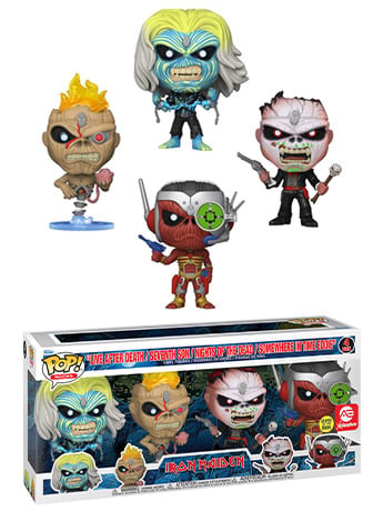 Pop! Rocks: Iron Maiden Eddie (Glow-in-the-Dark) AE Exclusive 4-Pack Gallery Image 2