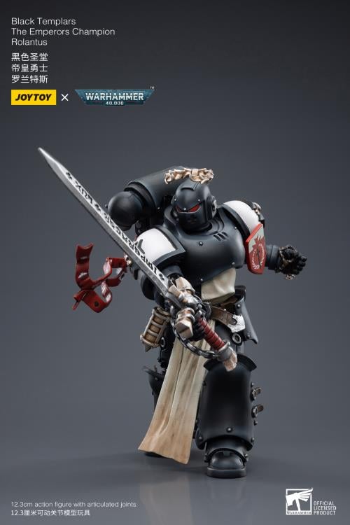 Warhammer 40K Black Templars The Emperor's Champion Rolantus 1/18 Scale Action Figure Gallery Image 9