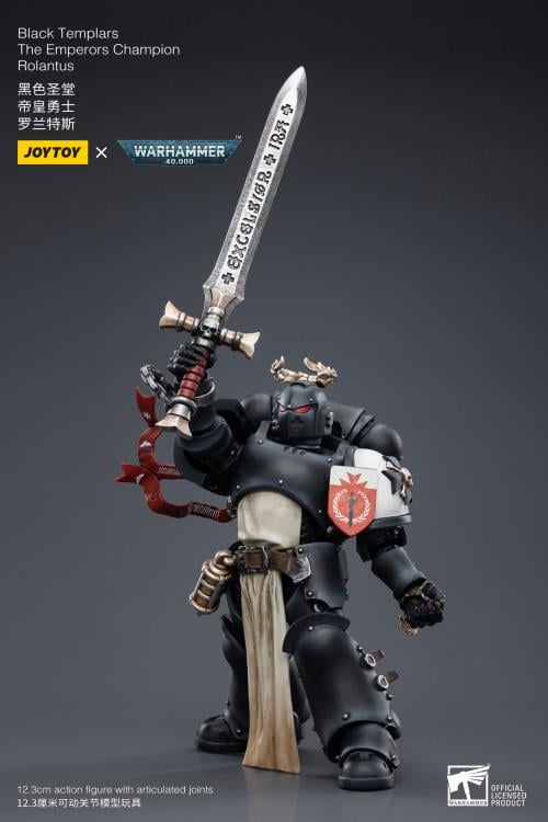Warhammer 40K Black Templars The Emperor's Champion Rolantus 1/18 Scale Action Figure Gallery Image 6