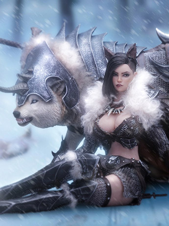 Cold Winter Wolf Berserker and Lone Wolf 1/6 Scale Figure Set Gallery Image 2