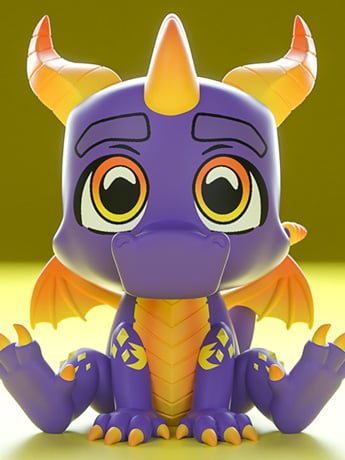 Spyro the Dragon TOOZ Superflame Spyro BBTS Exclusive Vinyl Figure Gallery Image 2