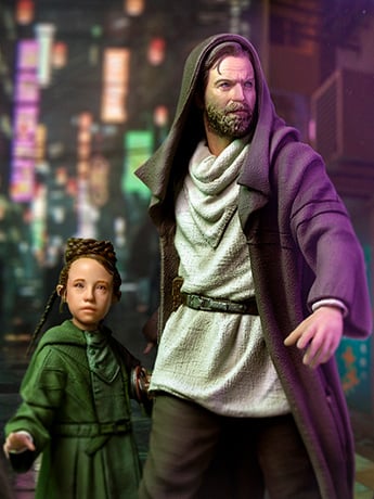 Star Wars: Obi-Wan Kenobi Obi-Wan and Young Leia Deluxe 1/10 Art Scale Limited Edition Statue Gallery Image 2