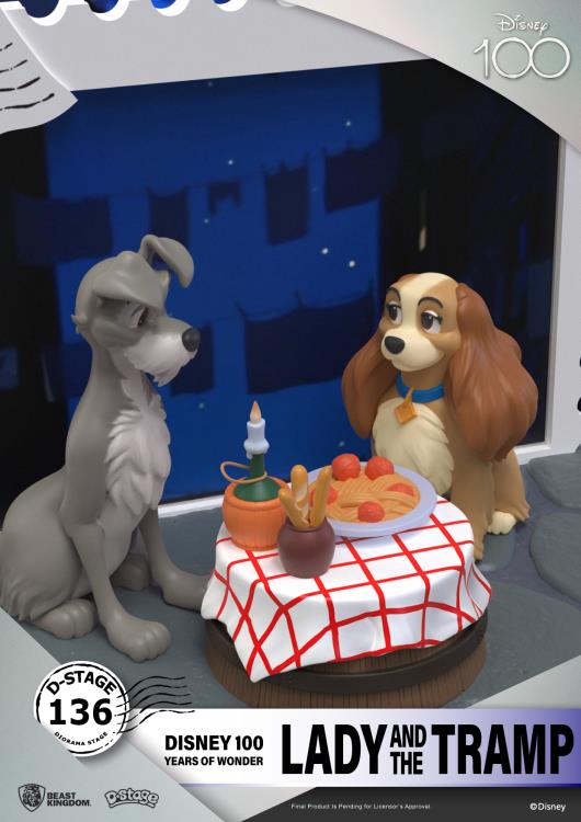 Disney 100 Years of Wonder D-Stage DS-136 Lady and the Tramp Statue Gallery Image 6