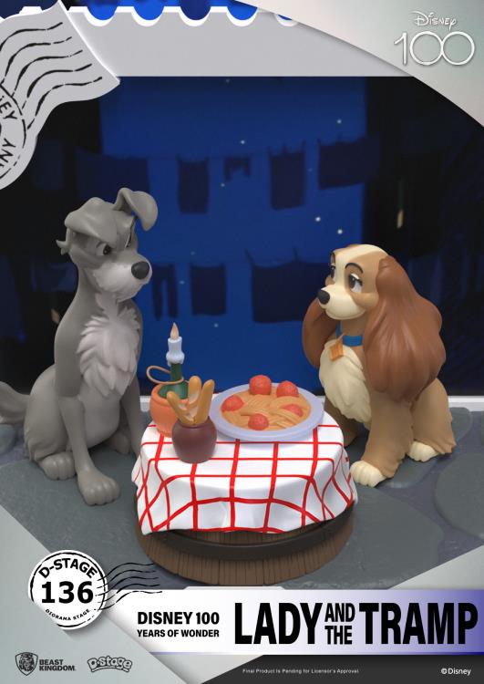 Disney 100 Years of Wonder D-Stage DS-136 Lady and the Tramp Statue Gallery Image 7