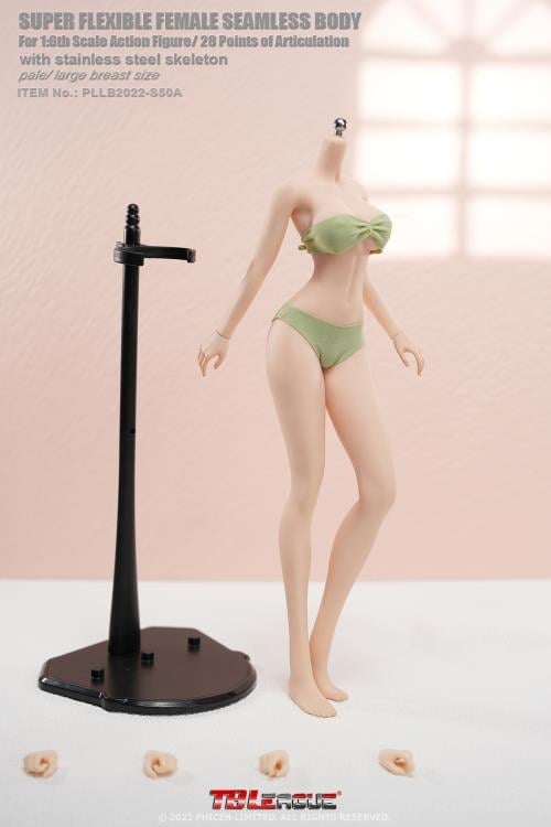 Super-Flexible Female Seamless 1/6 Scale Pale Large Bust Body