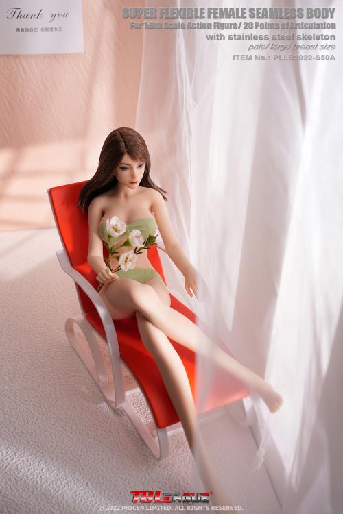 Super-Flexible Female Seamless 1/6 Scale Pale Large Bust Body (S50A/Attached Feet) Gallery Image 6