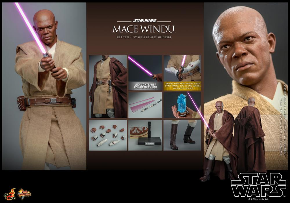 Star Wars: Attack of the Clones MMS681 Mace Windu 1/6th Scale Collectible Figure Gallery Image 21