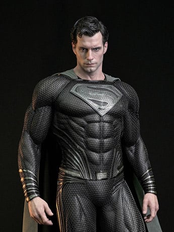Justice League Hyperreal Platinum Superman (Black Suit) 1/3 Scale Statue Gallery Image 2