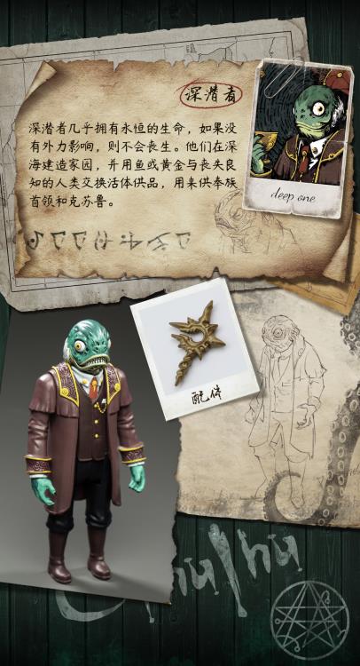 Legacy of Lovecraft FigLite Obed Marsh Deep One 3.75" Figure Gallery Image 11