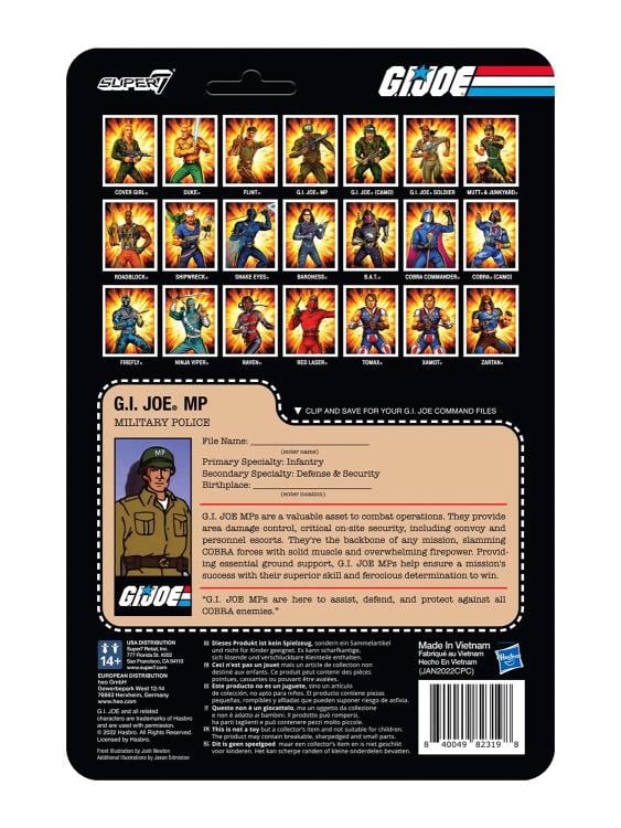 G.I. Joe ReAction Clean Shaven MP (Brown) Figure Gallery Image 5