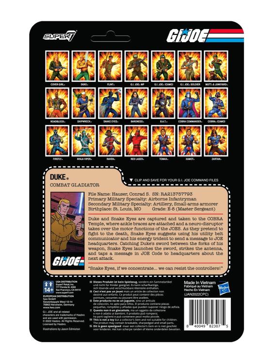 G.I. Joe ReAction Combat Gladiator Duke Figure Gallery Image 5