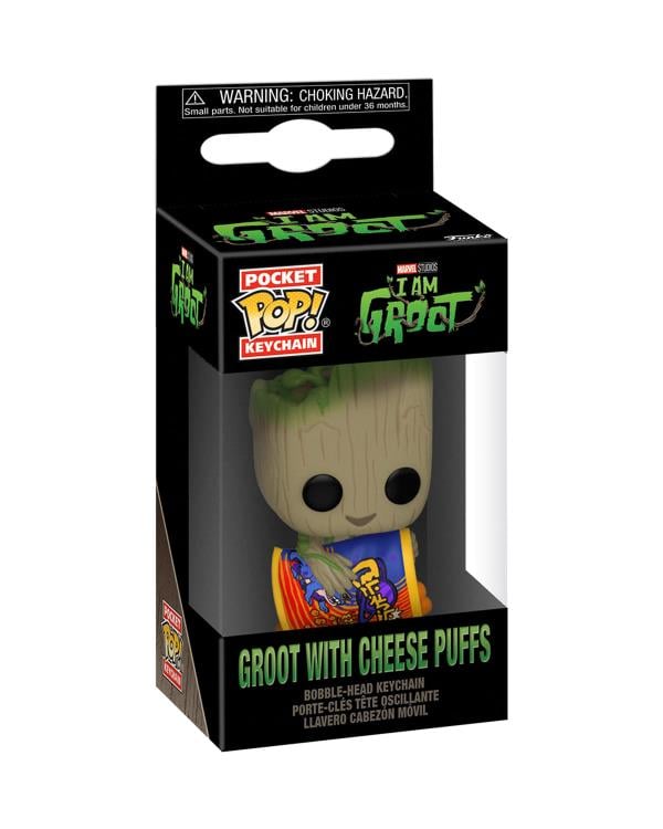 Pop! Keychain: I Am Groot - Groot with Cheese Puffs Gallery Image 4