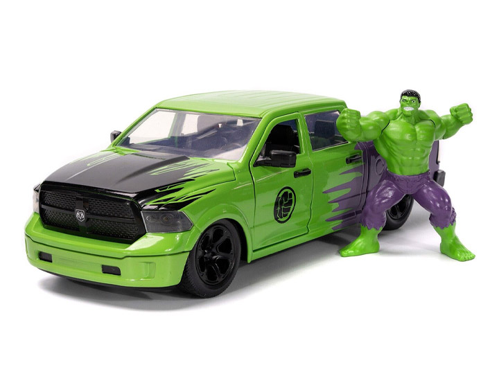 Marvel Avengers Hollywood Rides Diecast Hulk & 1/24 Scale 2014 Dodge Ram 1500 Gallery Image 1