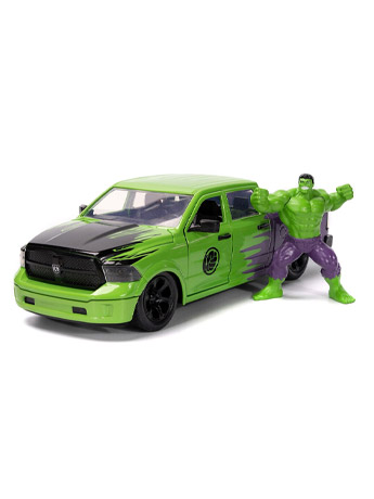 Marvel Avengers Hollywood Rides Diecast Hulk & 1/24 Scale 2014 Dodge Ram 1500 Gallery Image 2