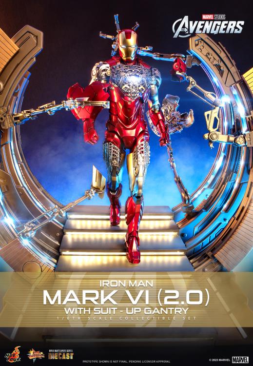 The Avengers MMS688D53 Iron Man Mark VI (Ver 2.0) and Suit-Up Gantry 1/6th Scale Collectible Figure Set Gallery Image 16