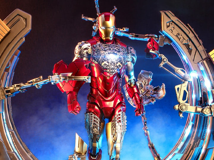 The Avengers MMS688D53 Iron Man Mark VI (Ver 2.0) and Suit-Up Gantry 1/6th Scale Collectible Figure Set Gallery Image 1