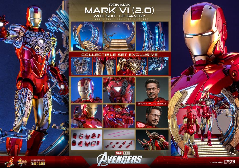 The Avengers MMS688D53 Iron Man Mark VI (Ver 2.0) and Suit-Up Gantry 1/6th Scale Collectible Figure Set Gallery Image 27