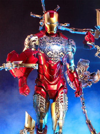The Avengers MMS688D53 Iron Man Mark VI (Ver 2.0) and Suit-Up Gantry 1/6th Scale Collectible Figure Set Gallery Image 2