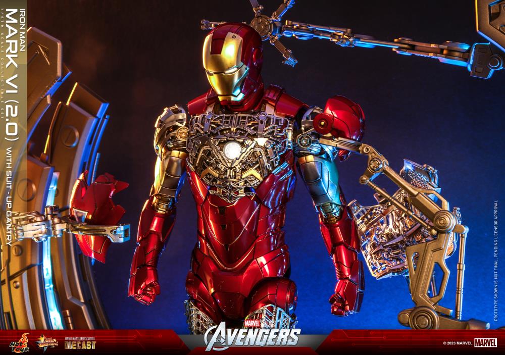 The Avengers MMS688D53 Iron Man Mark VI (Ver 2.0) and Suit-Up Gantry 1/6th Scale Collectible Figure Set Gallery Image 24