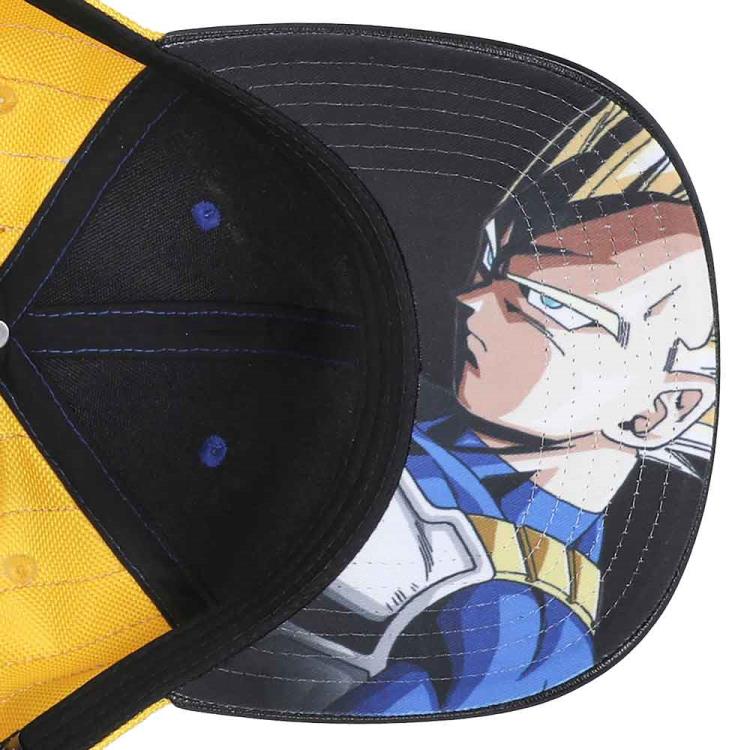 Dragon Ball Z Vegeta Saiyan Metal Icon Pre-Curved Snapback Hat Gallery Image 6